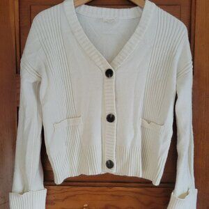 Bone White Button-Up Cardigan Sweater Cyrus Sz S